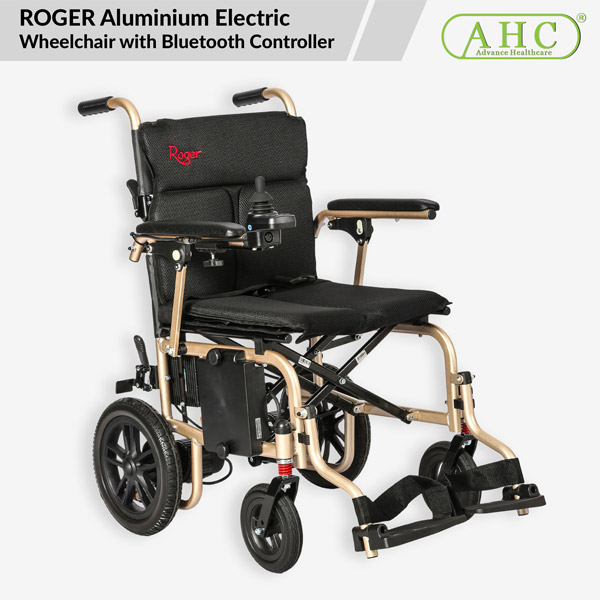 ROGER Aluminium Electric Wheelchair with Bluetooth Controller (WC100-1)