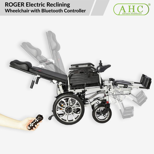 ROGER Electric Reclining Wheelchair with Bluetooth Controller (WC120) - Image 3